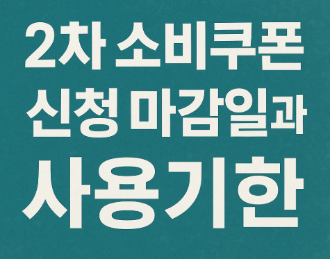 2차 소비쿠폰 신청 마감일과 사용기한