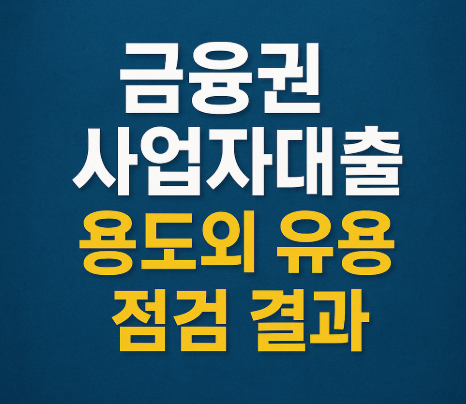 부동산 불법행위 단속 강화 | 범부처 감독 추진단 출범 2025 4 금융권 사업자대출 용도외 유용 점검 결과