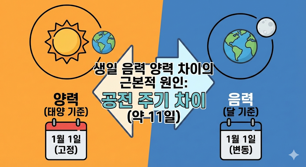 생일 음력 양력 차이의 근본적 원인