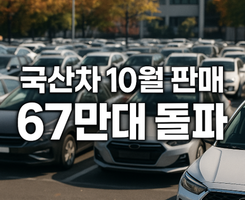 국산차 10월 판매 67만대 돌파 | 제조사별 실적 분석 2025 1 국산차 10월 판매