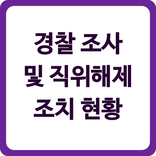 경찰 조사 및 직위해제 조치 현황