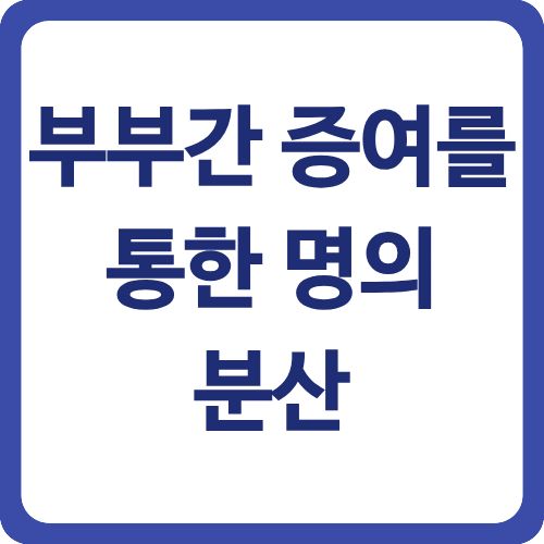 부부간 증여를 통한 명의 분산