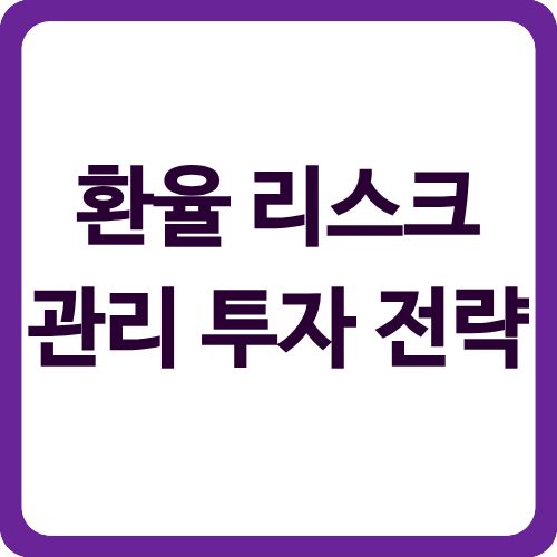 환율 리스크 관리 투자 전략