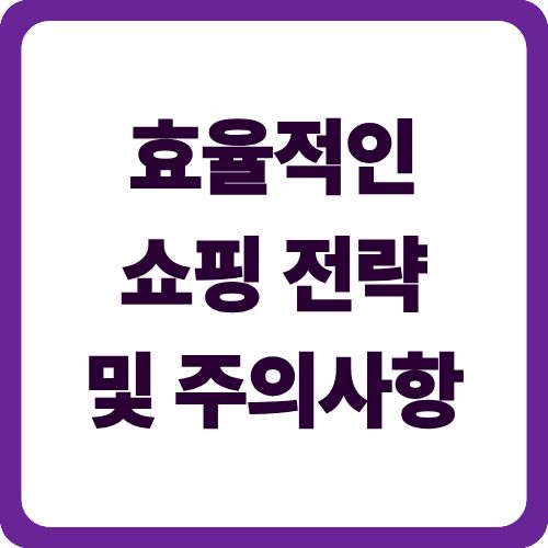 효율적인 쇼핑 전략 및 주의사항