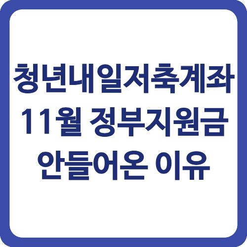 청년내일저축계좌 11월