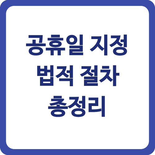 공휴일 지정 법적 절차