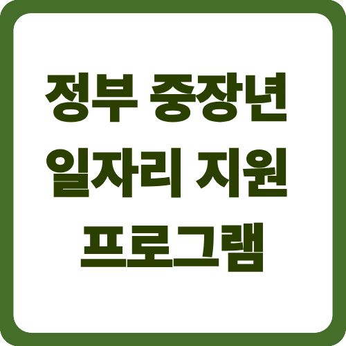 정부 중장년 일자리 지원 프로그램