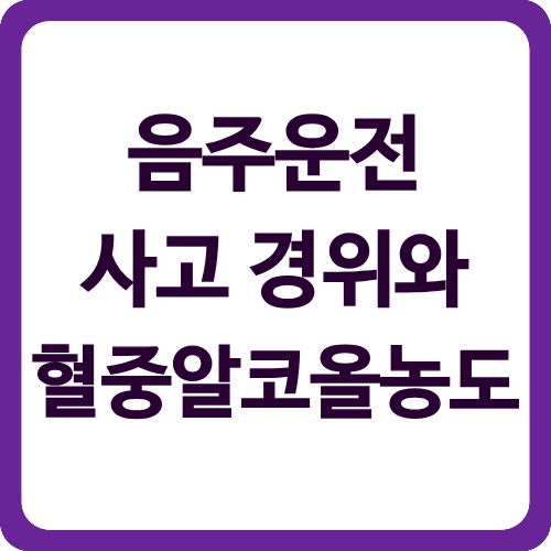 음주운전 사고 경위와 혈중알코올농도
