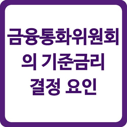 금융통화위원회의 기준금리 결정 요인