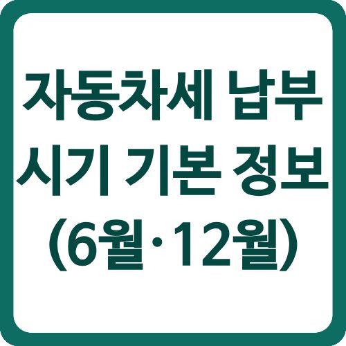 자동차세 납부 시기 기본 정보 (6월·12월)