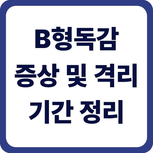 B형독감 증상