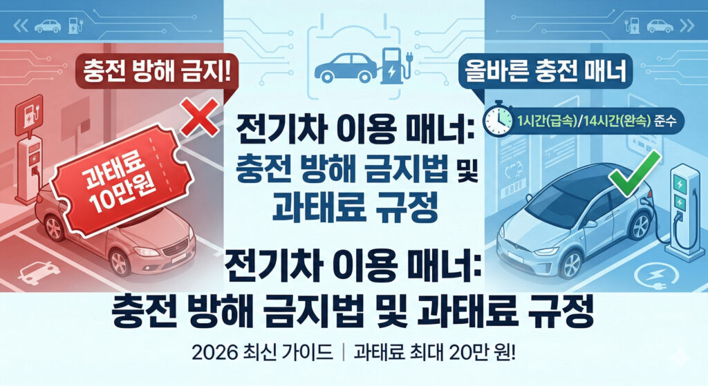 전기차 이용 매너: 충전 방해 금지법 및 과태료 규정