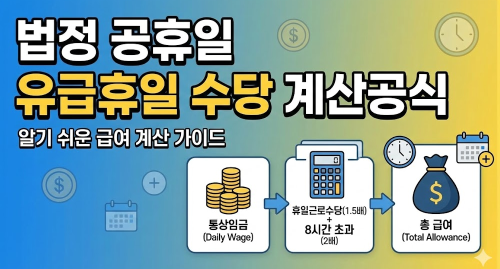 법정 공휴일 유급휴일 수당 계산법(적용범위, 계산공식, 5인미만) - 2026 - image 100
