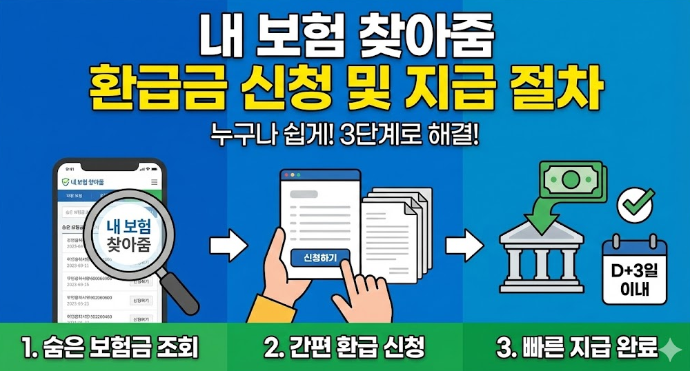 내 보험 찾아줌 환급금 신청 및 지급 절차