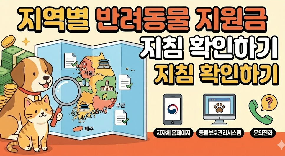 지역별 반려동물 지원금 지침 확인하기