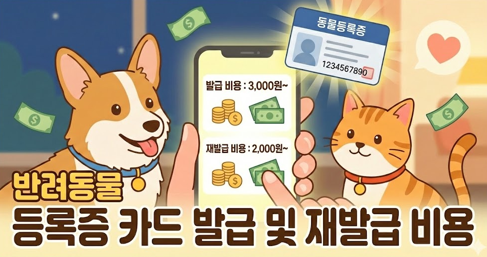 반려동물 등록증 카드 발급 및 재발급 비용