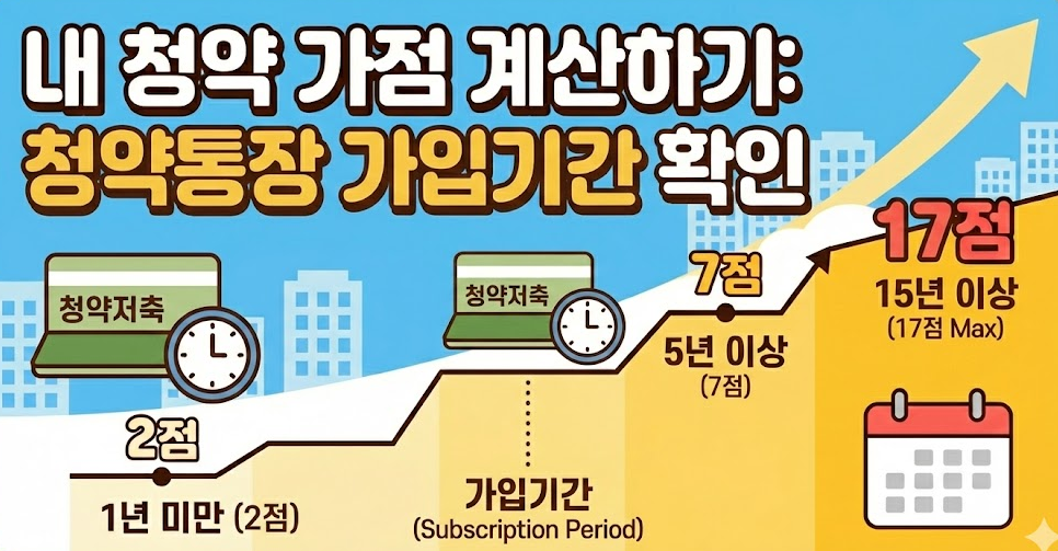 내 청약 가점 계산하기: 청약통장 가입기간 확인