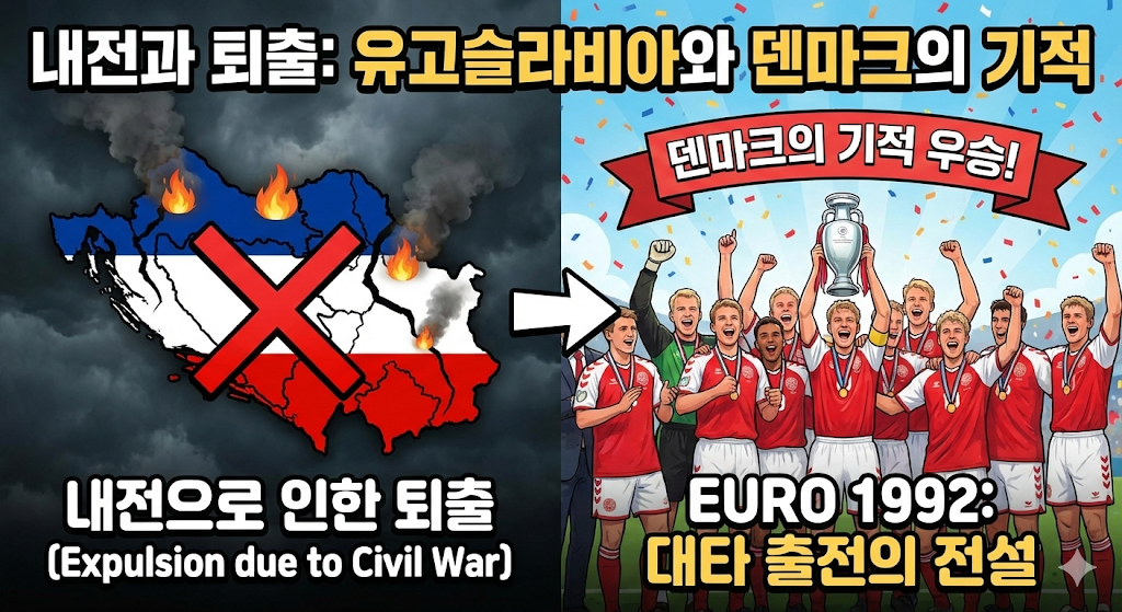내전과 퇴출: 유고슬라비아와 덴마크의 기적