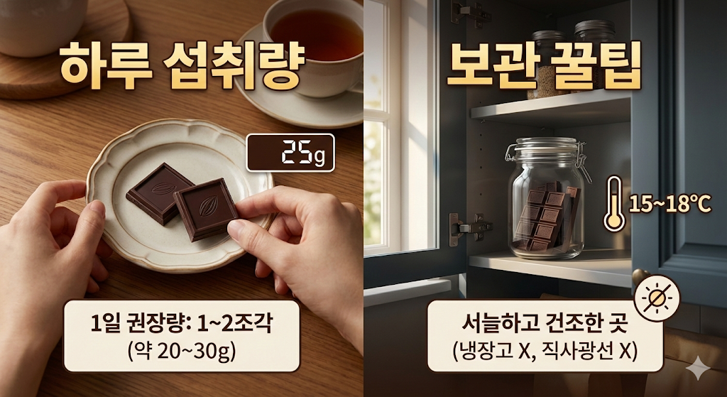 하루 섭취량 및 보관 꿀팁