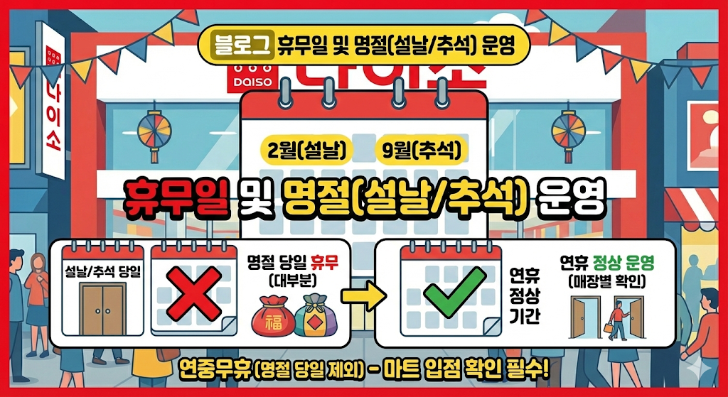 휴무일 및 명절(설날/추석) 운영