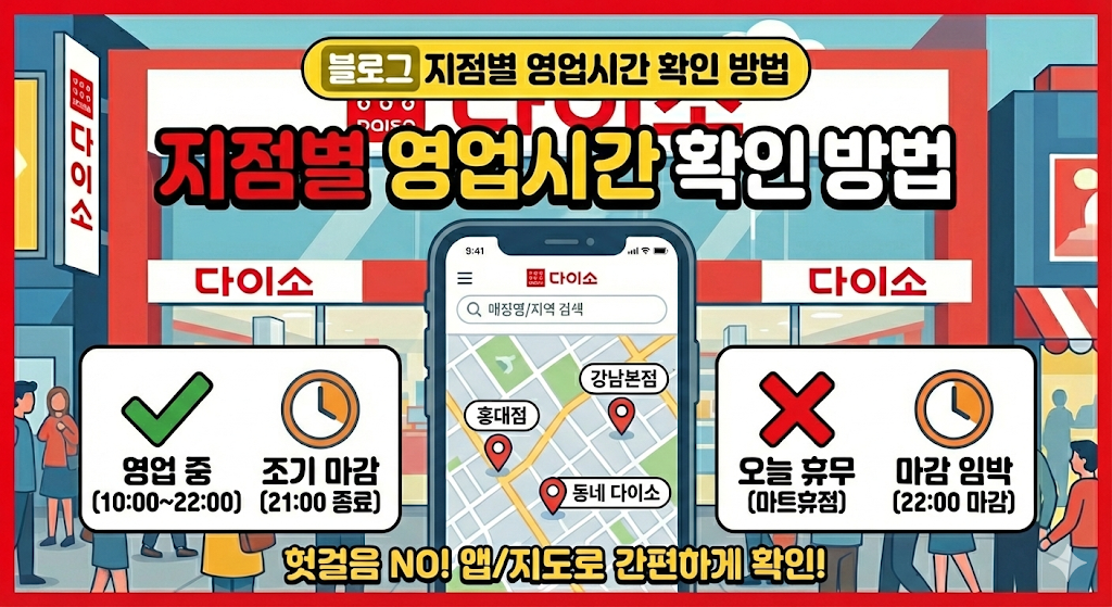 지점별 영업시간 확인 방법