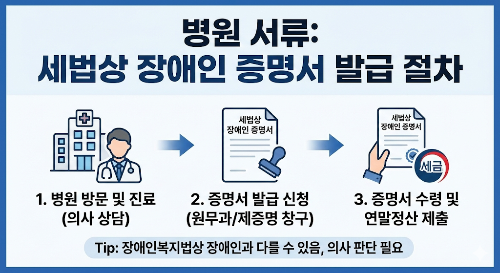 병원 서류: 세법상 장애인 증명서 발급 절차