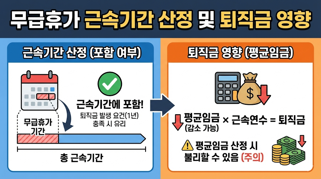 무급휴가 근속기간 산정 및 퇴직금 영향