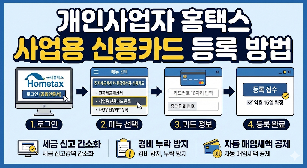 개인사업자 홈택스 사업용 신용카드 등록 방법