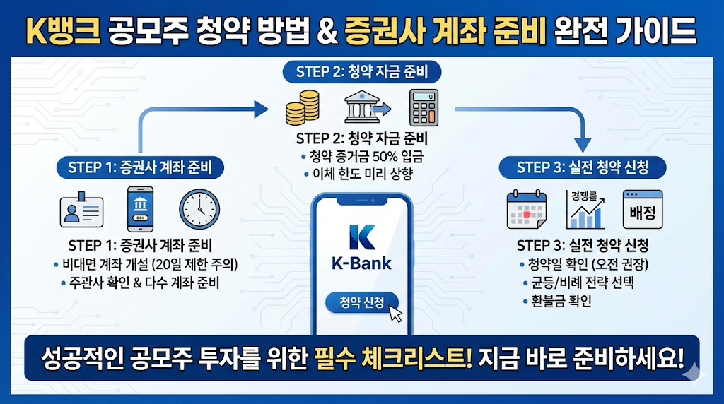 K뱅크 공모주 청약 방법 및 증권사 계좌 준비