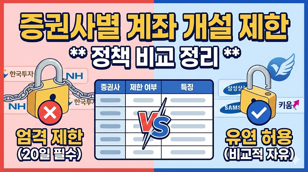 증권사별 계좌 개설 제한 정책 비교 정리