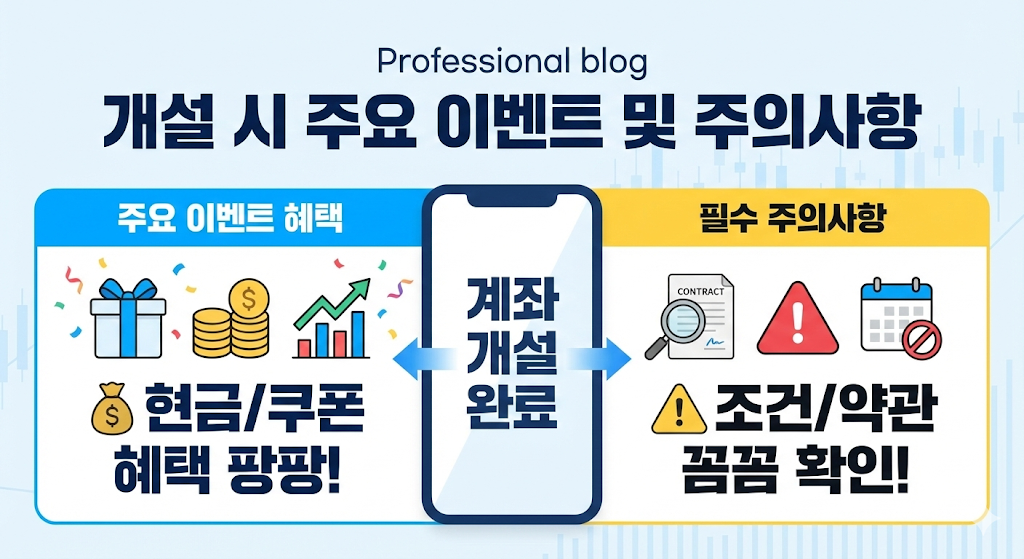 개설 시 주요 이벤트 및 주의사항