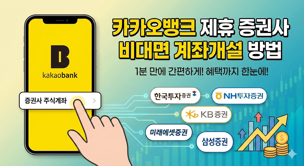 카카오뱅크 제휴 증권사 비대면 계좌개설 방법