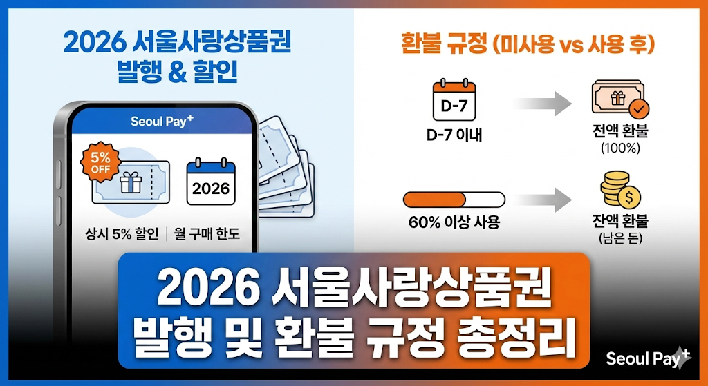 2026년 서울사랑상품권 발행 및 환불 규정