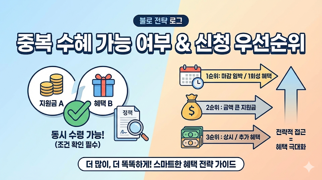 중복 수혜 가능 여부와 신청 우선순위