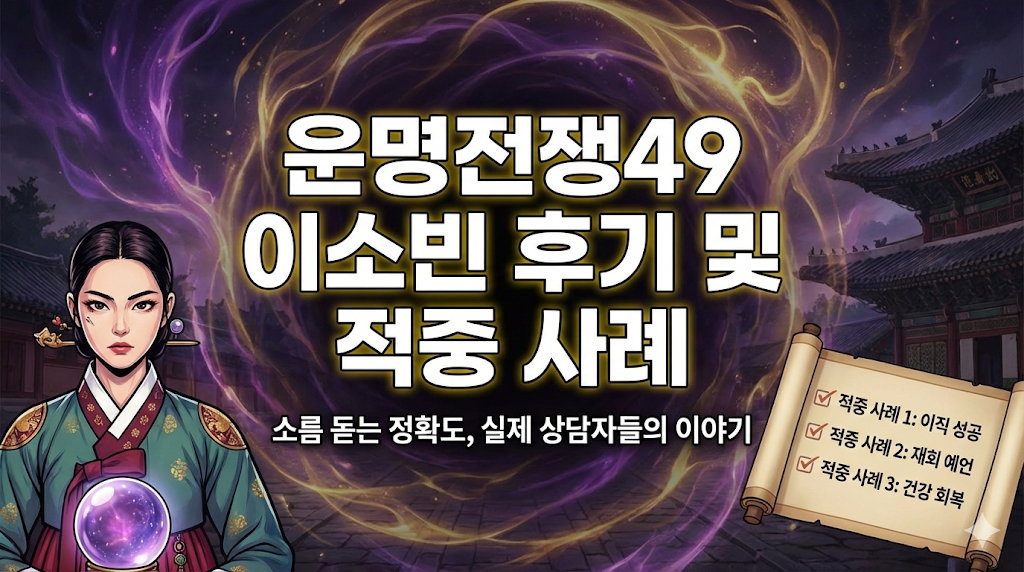 운명전쟁49 이소빈 후기 및 적중 사례