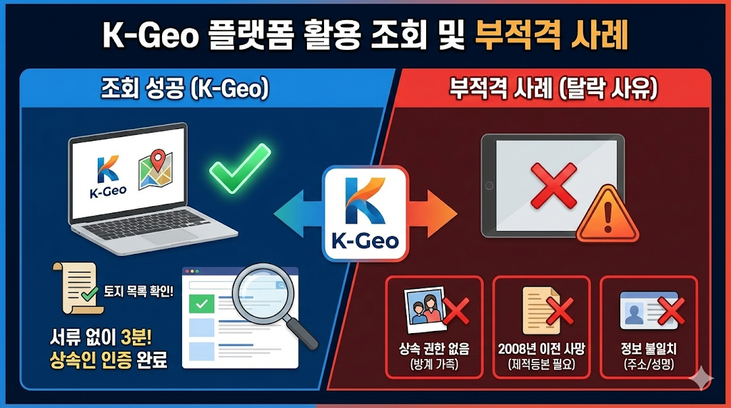 K-Geo 플랫폼 활용 조회 및 부적격 사례