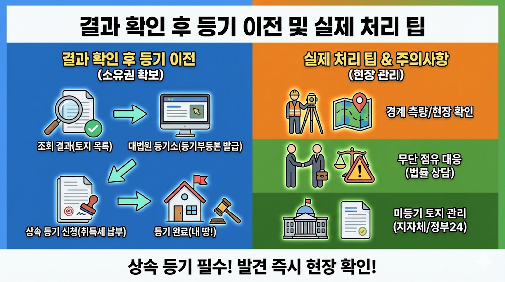 결과 확인 후 등기 이전 및 실제 처리 팁