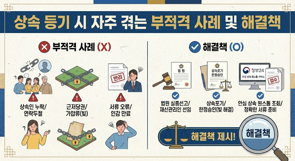 상속 등기 시 자주 겪는 부적격 사례 및 해결책