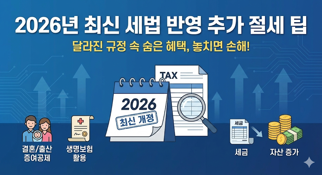 2026년 최신 세법 반영 추가 절세 팁