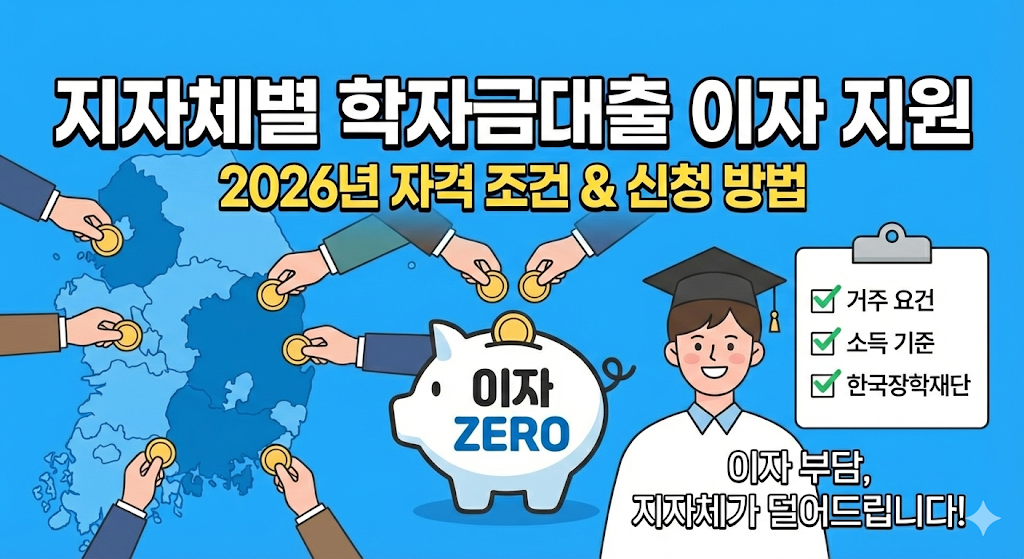 지자체별 학자금대출 이자 지원 자격 조건 및 대상