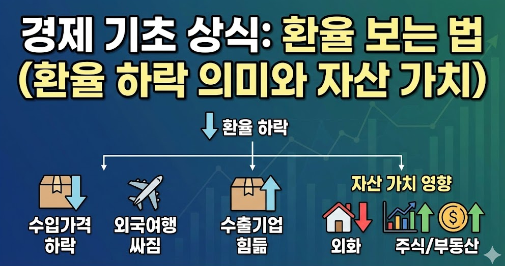 경제 기초 상식 환율 보는 법: 환율 하락 의미와 자산 가치