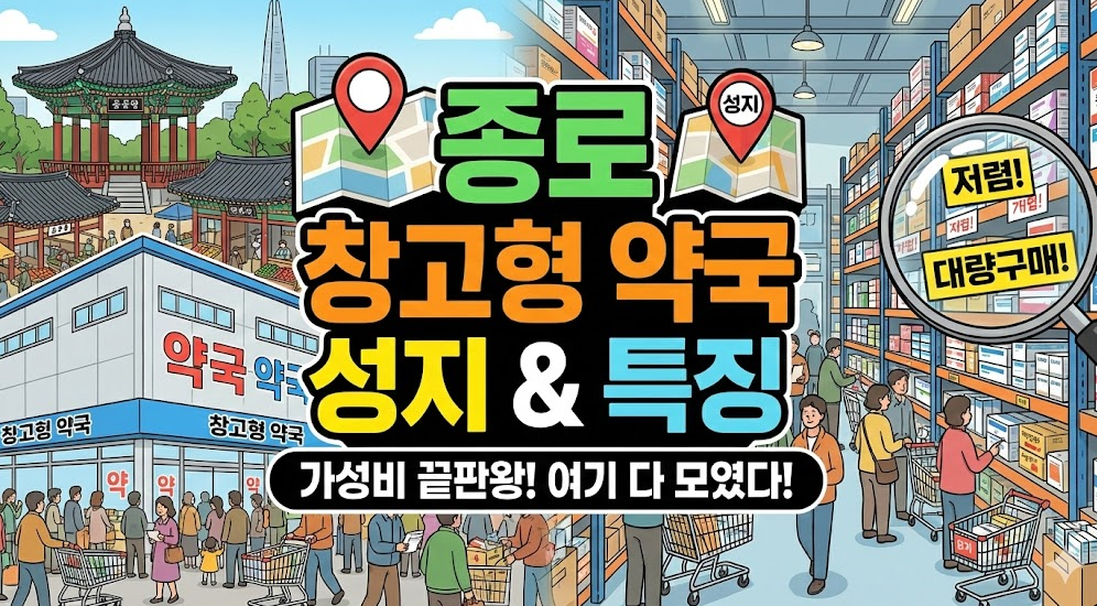 종로 창고형 약국 성지 및 특징