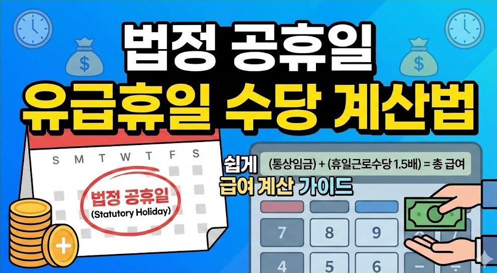 법정 공휴일 유급휴일 수당 계산법