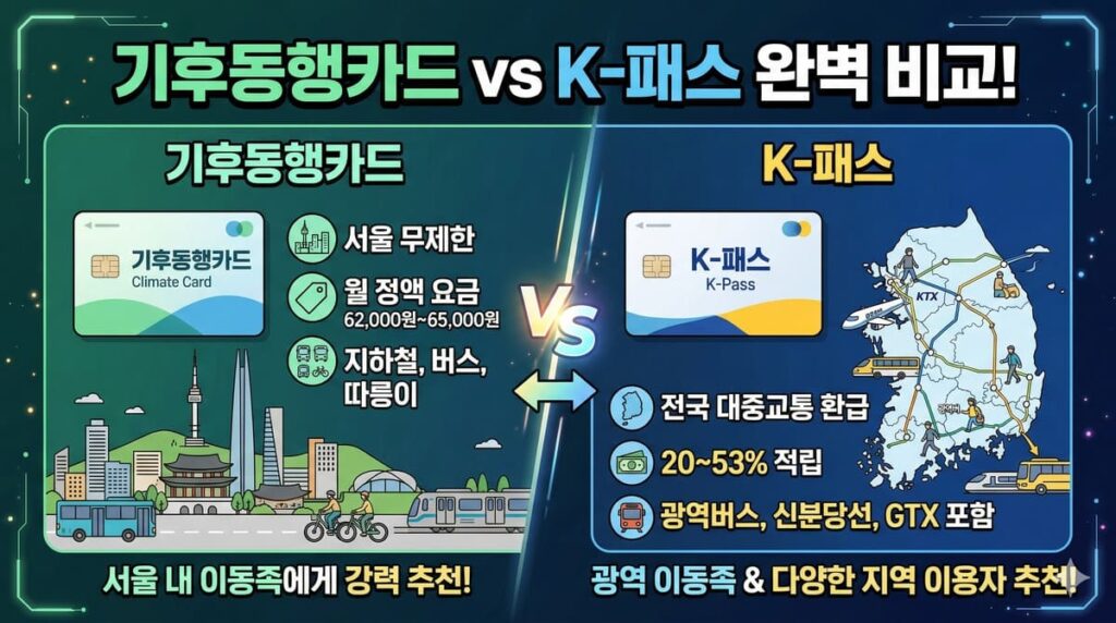 기후동행카드 K-패스 비교