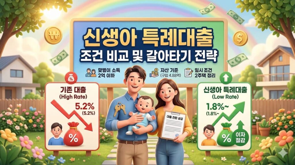 신생아 특례대출 조건 비교 및 갈아타기 전략