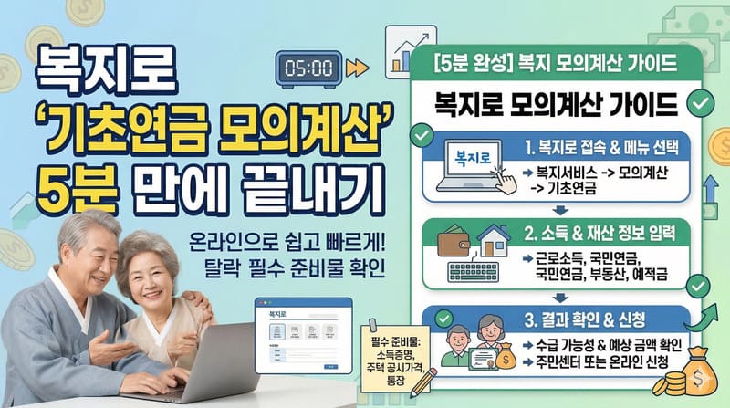 복지로 '기초연금 모의계산' 5분 만에 끝내기