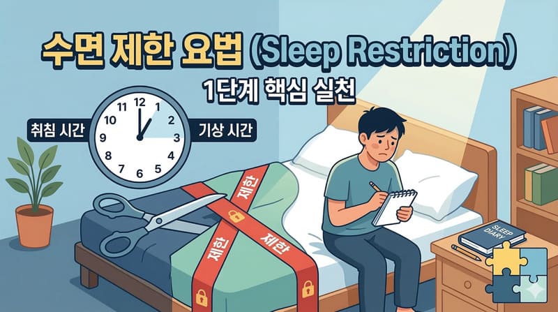 1단계 핵심 실천: 수면 제한 요법 (Sleep Restriction)