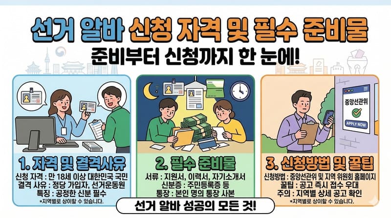 선거 알바 신청 자격 및 필수 준비물