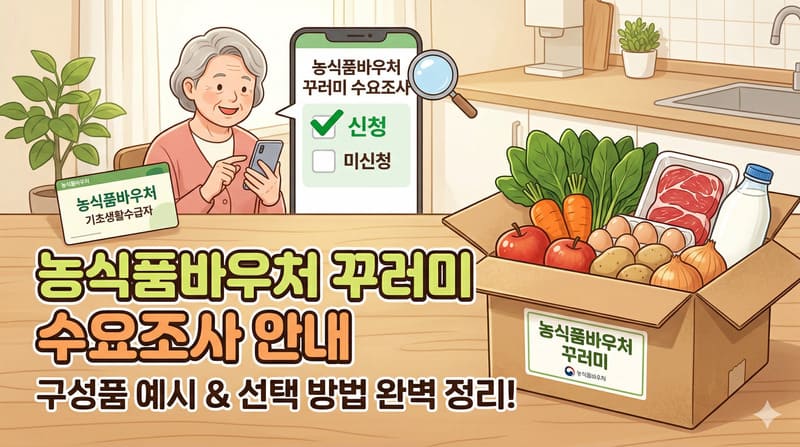 농식품바우처 꾸러미 수요조사 신청 미신청, 도대체 뭘 선택해야 할까? 완벽 정리 - Gemini Generated Image uk1lqhuk1lqhuk1l