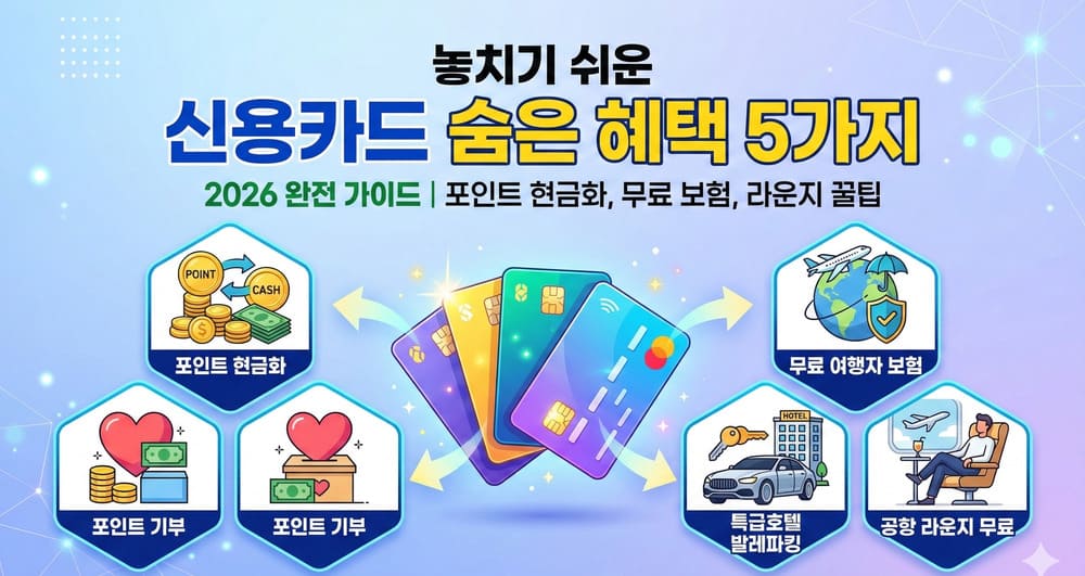 놓치기 쉬운 신용카드 숨은 혜택 5가지